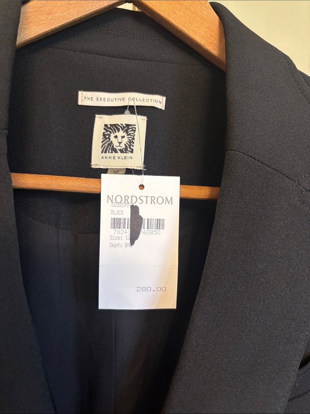 Anne Klein Black Blazer - Executive Collection Two-Button Tailored MSRP $280 - Picture 2 of 3